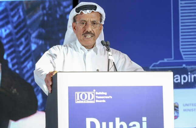 Khalaf Al Habtoor speaks at the Dubai Global Convention 2019